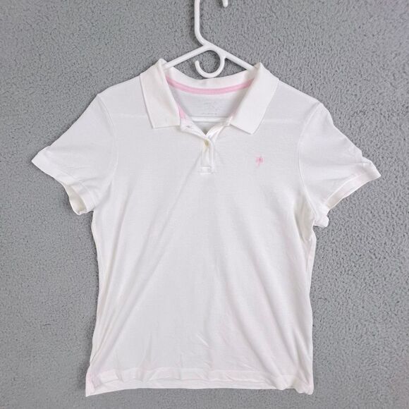 LILLY PULITZER WOMENS POLO GOLF SHIRT WHITE SIZE L - Picture 9 of 9